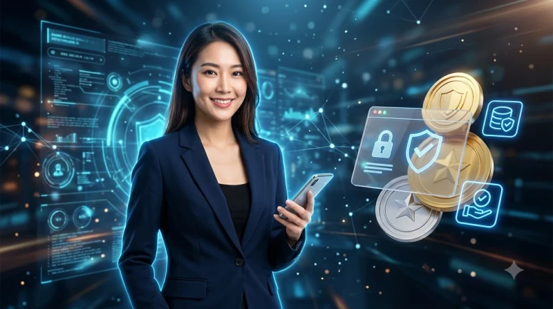 Người dùng yên tâm giao dịch trên điện thoại với biểu tượng bảo mật