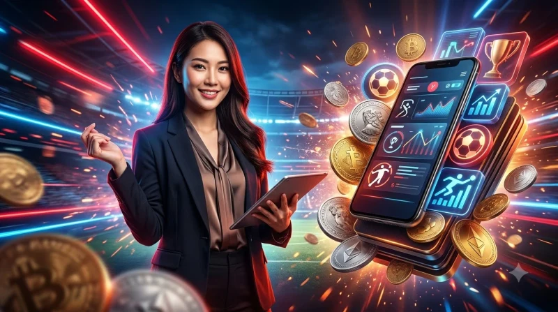 Nhà phân tích bóng đá xem biểu đồ thống kê penalty trên màn hình hologram, minh họa tiêu chí chọn kèo penalty